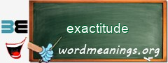 WordMeaning blackboard for exactitude